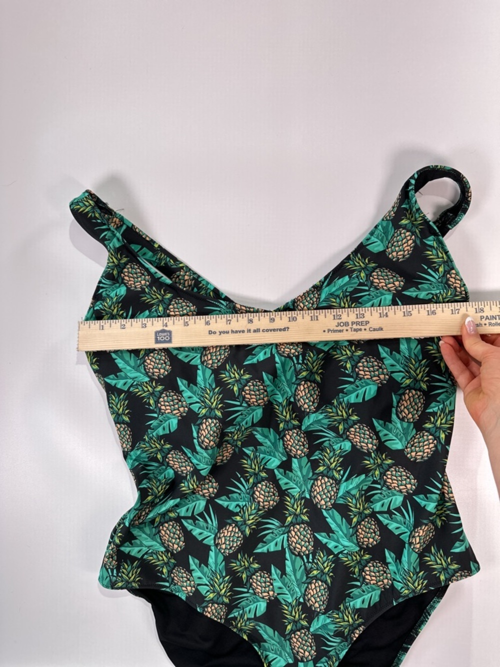 Meundies Women One Piece Swimsuit Pineapple Print Deep V Xl — image 7 of 8
